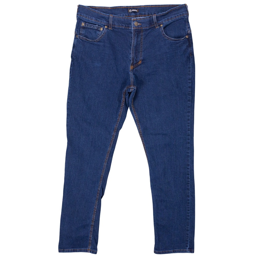 Origin USA Delta 68 Taper Jeans Mens 36x32 Blue Cotton Blend Stretch Made in USA